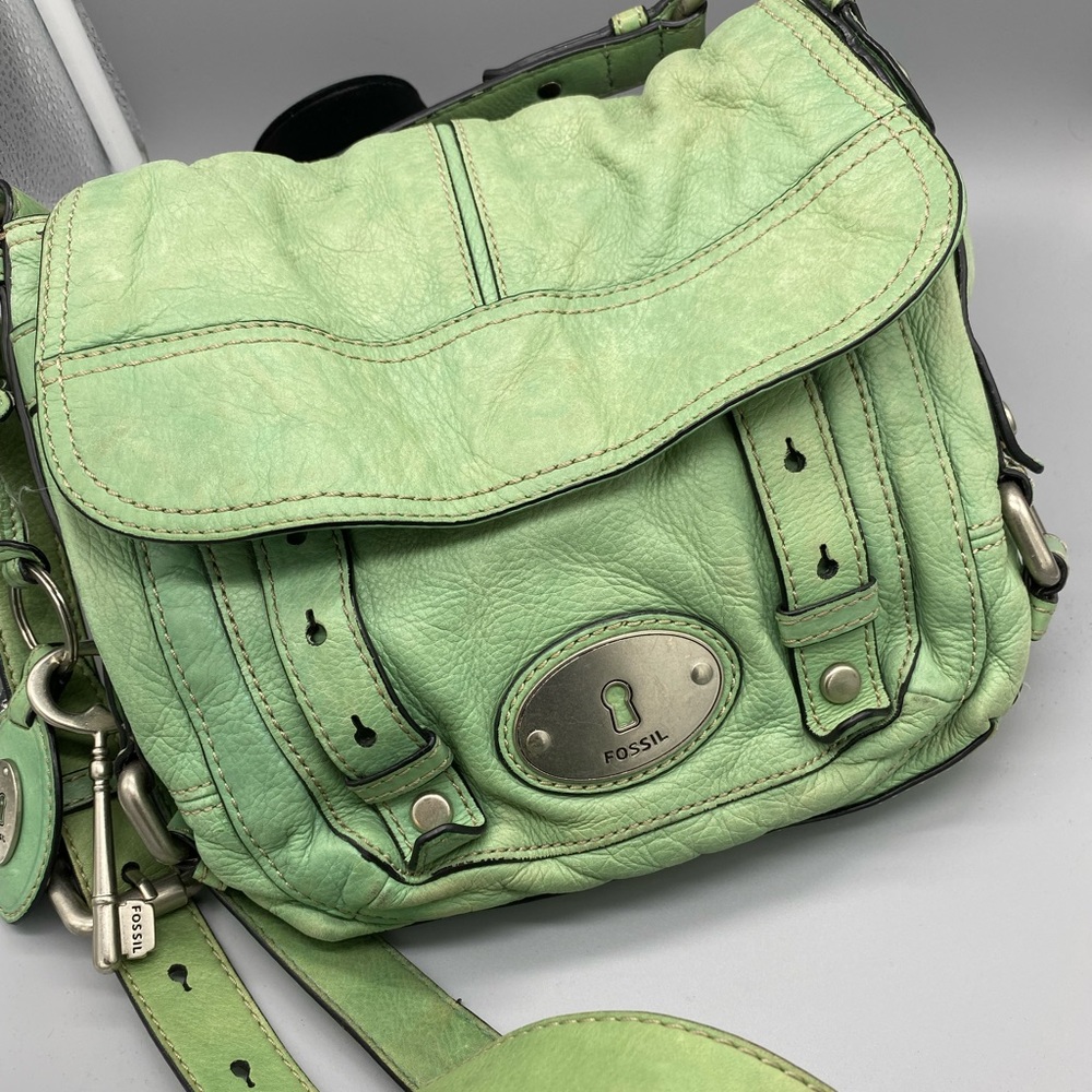 Fossil Genuine Leather Turquoise Crossbody